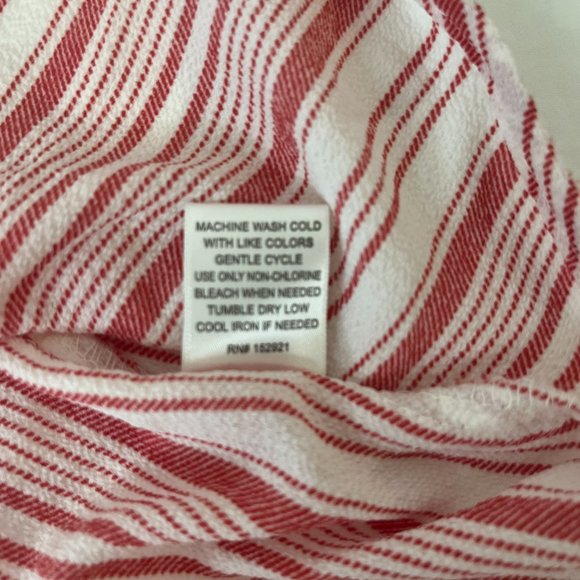 Always Indigo Blouse Women's Large Red and White Striped - Picture 7 of 8